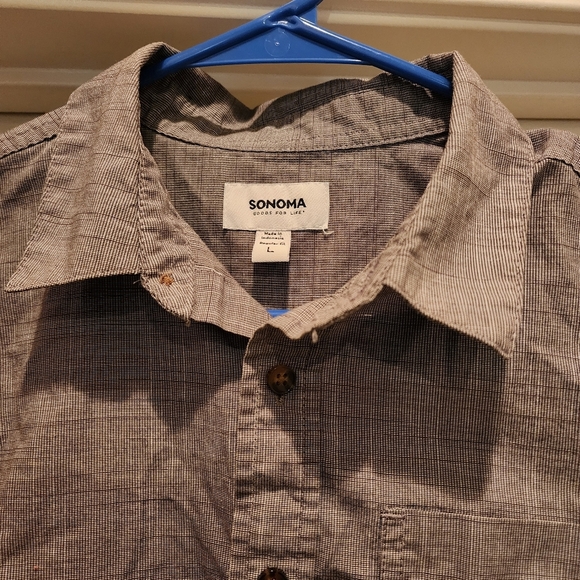 Sonoma Grey short sleeve button down shirt size L - Picture 2 of 8